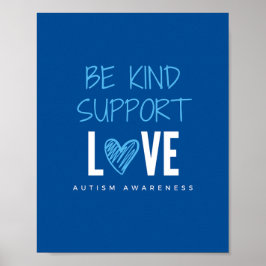 seja gentil.support.love autism Poster e Impressõe