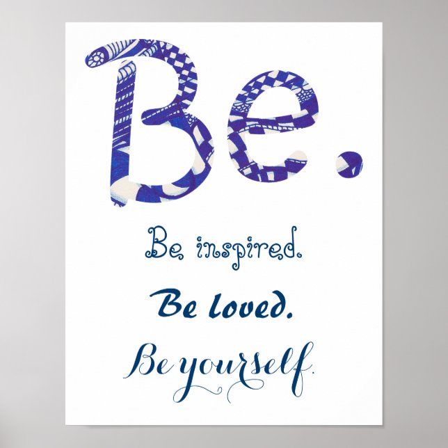 Seja inspirado, adorou-se poster branco azul. (Frente)