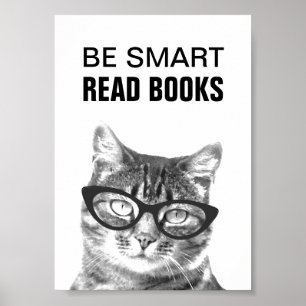 Seja inteligente, lê livros pôster com foto engraç