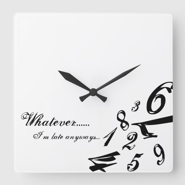 Seja lá o que for que estou atrasado Relógio Númer (Frente)