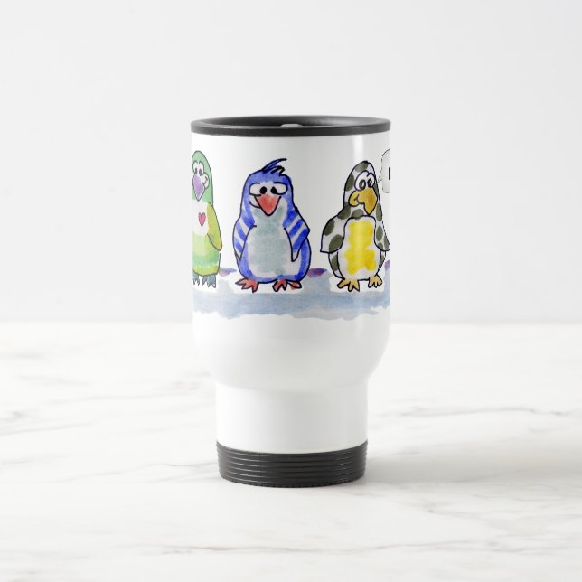 Seja Legal Caneca de viagem de Pinguins de Cartoon (Centro)