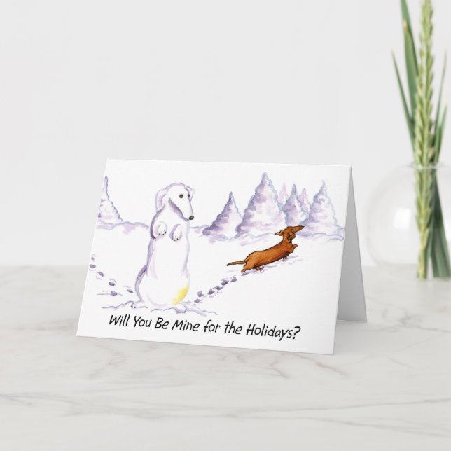 Seja Meu Cartão De Natal De Cão De Vinho (Frente)