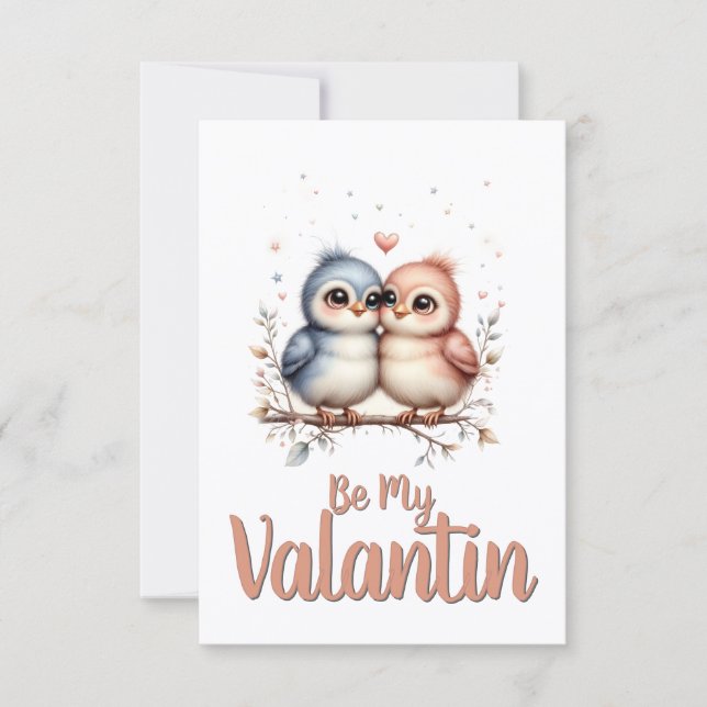 Seja Meu Valentin – Lindos Pássaros de Amor Arte d (Frente)