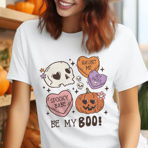 Seja Minha Boo Corações de Doce de Halloween Retro