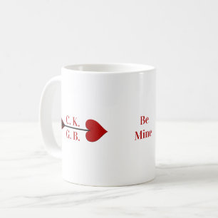 Seja Minha! Caneca de Café com Iniciais e Flecha d