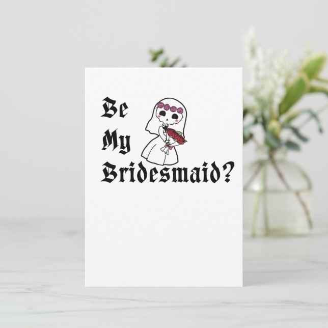 Seja Minha Dama de Honra? Cartão de Proposta de Ca (Em pé/Frente)