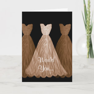 Seja minha madrinha - ChoCOLATE Vestida Cartão de 