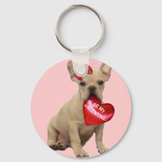 Seja o meu Namorados, chaveiro de Buldogue francês (Frente)