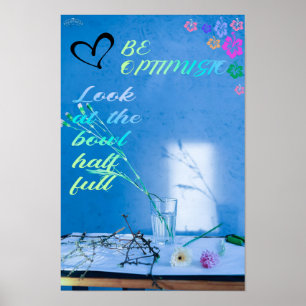 seja otimista. Ano Novo. Pôster