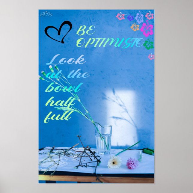 seja otimista. Ano Novo. Pôster (Frente)