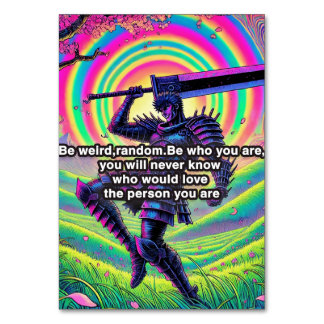 "Seja ousado, seja você" Cartão de número de tabel