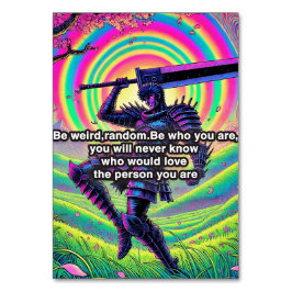 "Seja ousado, seja você" Cartão de número de tabel