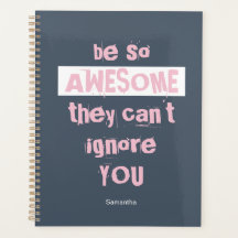 Seja Tão Incrível Planejador Rosa Azul| Motivação