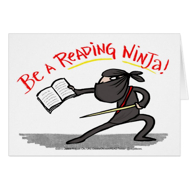 Seja um Ninja de leitura! cartão (Frente Horizontal)