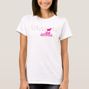 Seja uma camiseta cor-de-rosa diferente