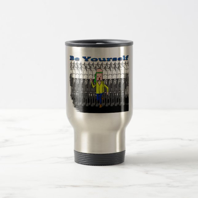 Seja você mesmo caneca de viagem (Centro)