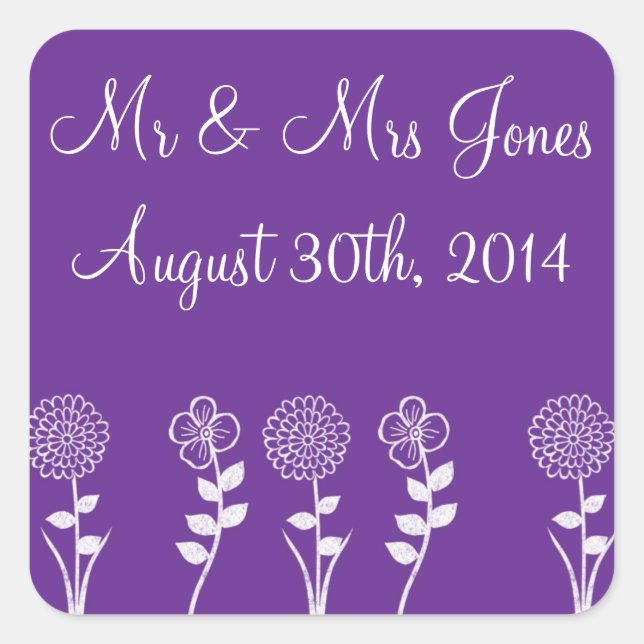 Selantes e adesivos de envelopes roxos personaliza (Frente)