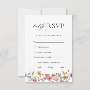 Seldflower Floral Wedding Menu Choice RSVP