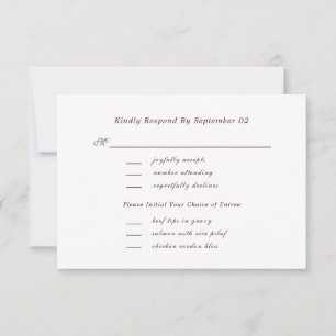 Seleção de Menu de Casamento Chic em Script Vermel