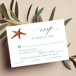 Seleção de menu de casamento na praia de verão RSV