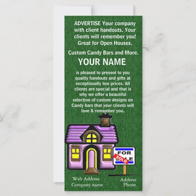 SELECIONAR A Cartões de Rack de Folheto Comercial  (Frente)