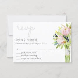 Seleções de menu e modernas de RSVP Floral ilustra