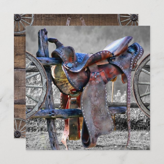 Seletor De Cavalo Na Cerca De Coral - Cartão De No (Frente/Verso)