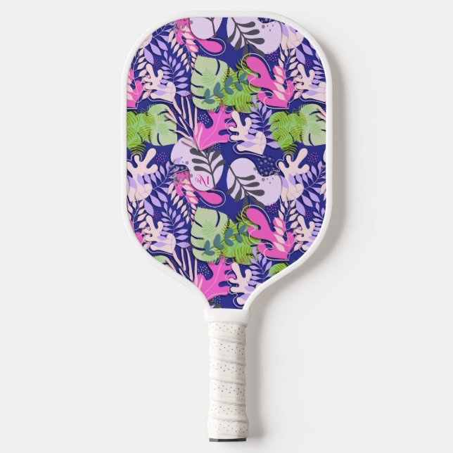 Seletor de Pickleball : Folhas de Abstrato (azul/f (Front)