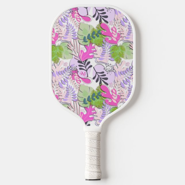 Seletor de Pickleball : Folhas de Abstrato (branco (Front)