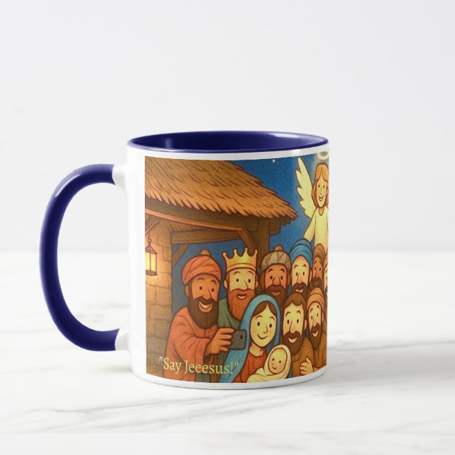 Selfie da Noite Santa Natal Caneca de Café 11 oz (Esquerda)