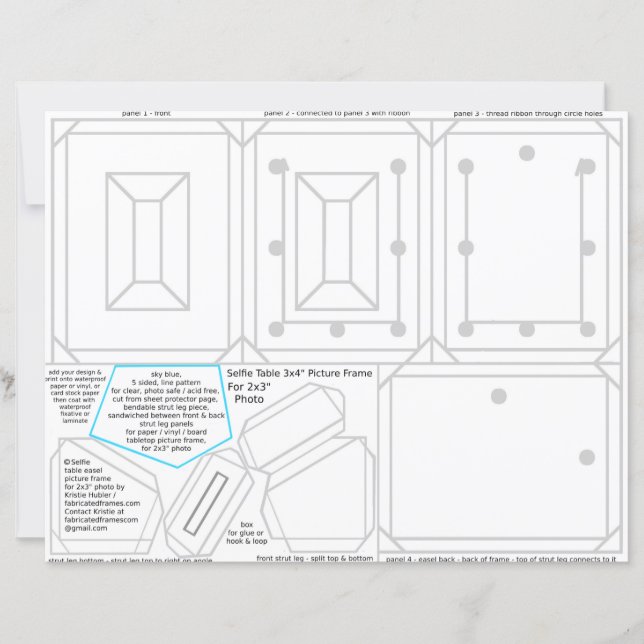 Selfie Picture Frame For 2x3 Photo Printable or (Frente)