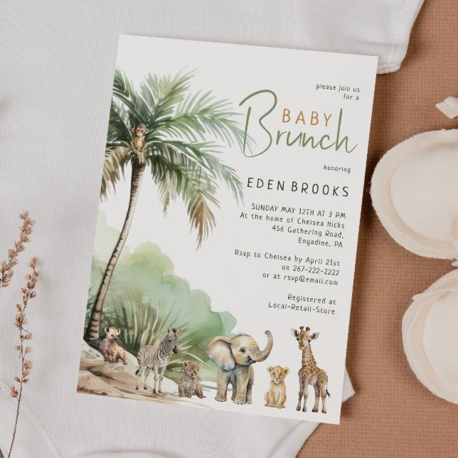 Selgle Safari Animal Baby Brunch Convite (Criador carregado)