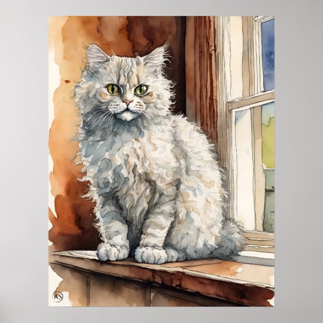 Selkirk rex Cat - Cat Art Impressão (Frente)