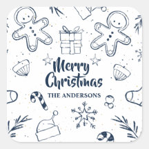 Selo bonito personalizado da etiqueta do esboço do