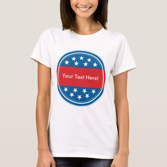Selo customizável da bandeira dos EUA - azul Camiseta