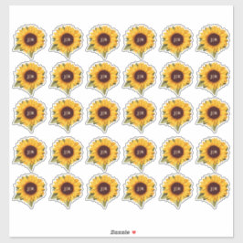 Selo de Adesivo de Monograma de Girassol Rústico