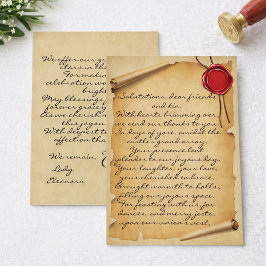 Selo de Cera de Rolo Medieval Antigo Agradecimento