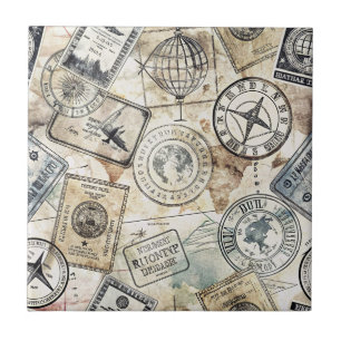 Selo de Passaporte Rústico Padrão de Viagem (4)
