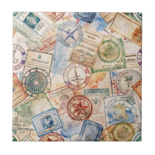Selo de Passaporte Rústico Padrão de Viagem (9)