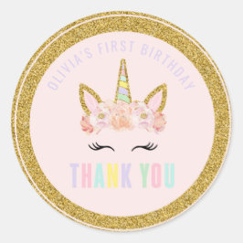 Selo do Adesivo Marca de Favor do Unicorn Pink e d