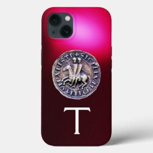 SELO DO TEMPLAR DE KNIGHTS MONOGRAM Red Burgundy 