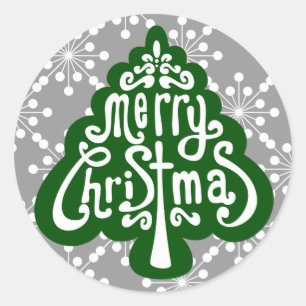 Selo e etiquetas da letra da árvore de Natal