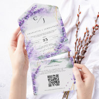 Selo Elegante de Lavanda Rústica e Casamento