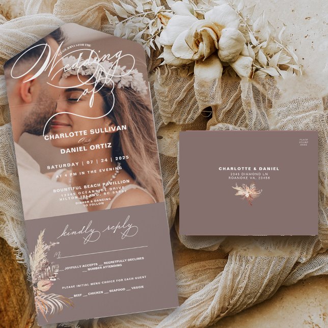 Selo Elegante e Enviar Boho | Casamento De | (Criador carregado)