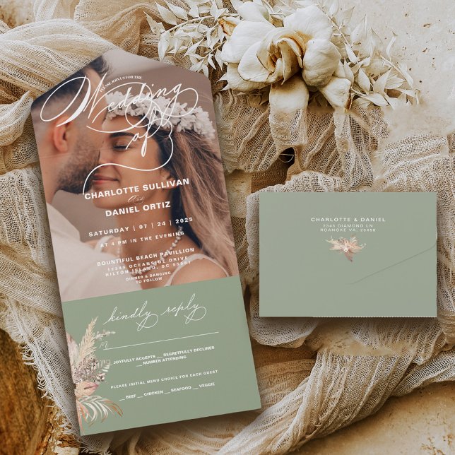 Selo Elegante e Enviar Boho | Casamento De | A (Criador carregado)