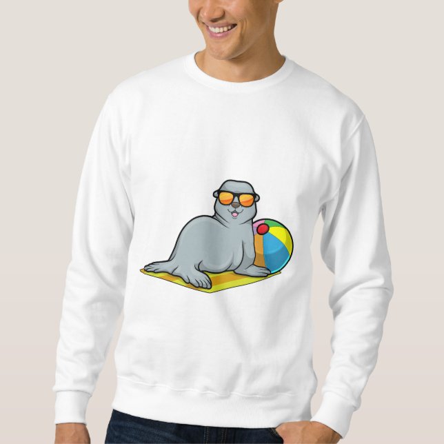 Selo no banho de sol com polo de água (Frente)