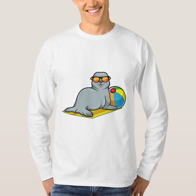 Selo no banho de sol com polo de água (Frente)