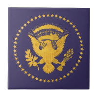 Selo Presidencial Dourado em Terra Azul