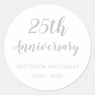 Selos de Envelope Adesivos de Aniversário de 25 An