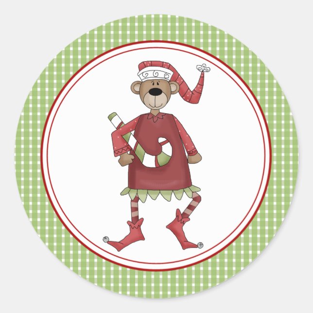 Selos de Envelope de Natal Beary Adesivos (Frente)
